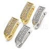 Rhodium Gold Filled Huggie Hoop, with White Cubic Zirconia, Polished, Rhodium Finish, 02.217.0074.15
