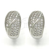 Rhodium Gold Filled Huggie Hoop, with White Cubic Zirconia, Polished, Rhodium Finish, 02.217.0075.20