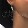 Oro Laminado Small Hoop, Gold Filled Style Diamond Cutting Finish, Tricolor, 02.102.0056.25