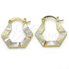 Oro Laminado Small Hoop, Gold Filled Style Diamond Cutting Finish, Tricolor, 02.102.0056.25 for wholesale, main product view