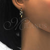 Oro Laminado Small Hoop, Gold Filled Style Diamond Cutting Finish, Tricolor, 02.102.0058.20 for wholesale, additional product view 3