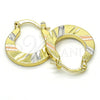 Oro Laminado Small Hoop, Gold Filled Style Diamond Cutting Finish, Tricolor, 02.102.0058.20 for wholesale, additional product view 4