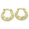 Oro Laminado Small Hoop, Gold Filled Style Diamond Cutting Finish, Tricolor, 02.102.0058.20 for wholesale, main product view