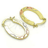 Oro Laminado Small Hoop, Gold Filled Style Diamond Cutting Finish, Tricolor, 02.102.0059.20
