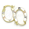 Oro Laminado Small Hoop, Gold Filled Style Diamond Cutting Finish, Tricolor, 02.102.0060.20