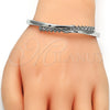 Rhodium Gold Filled Individual Bangle, with White Crystal, Polished, Rhodium Finish, 07.252.0072.1.04 (04 MM Thickness, Size 4 (2.25 Diameter))