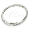 Rhodium Gold Filled Individual Bangle, with White Crystal, Polished, Rhodium Finish, 07.252.0072.1.04 (04 MM Thickness, Size 4 (2.25 Diameter))