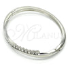Rhodium Gold Filled Individual Bangle, with White Crystal, Polished, Rhodium Finish, 07.252.0072.1.04 (04 MM Thickness, Size 4 (2.25 Diameter))