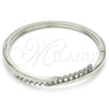 Rhodium Gold Filled Individual Bangle, with White Crystal, Polished, Rhodium Finish, 07.252.0072.1.04 (04 MM Thickness, Size 4 (2.25 Diameter))