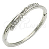 Rhodium Gold Filled Individual Bangle, with White Crystal, Polished, Rhodium Finish, 07.252.0072.1.04 (04 MM Thickness, Size 4 (2.25 Diameter))