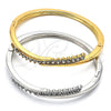 Rhodium Gold Filled Individual Bangle, with White Crystal, Polished, Rhodium Finish, 07.252.0072.1.04 (04 MM Thickness, Size 4 (2.25 Diameter))