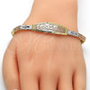 Oro Laminado ID Bracelet, Gold Filled Style Diamond Cutting Finish, Tricolor, 03.26.0037.08 (05 MM Thickness, 8 Inches Length)