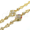 Oro Laminado Fancy Bracelet, Gold Filled Style with White Cubic Zirconia, Polished, Golden Finish, 03.205.0036.07 (09 MM Thickness, 7 Inches Length)
