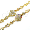 Oro Laminado Fancy Bracelet, Gold Filled Style with White Cubic Zirconia, Polished, Golden Finish, 03.205.0036.07 (09 MM Thickness, 7 Inches Length)