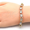 Oro Laminado Fancy Bracelet, Gold Filled Style with White Cubic Zirconia, Polished, Golden Finish, 03.205.0013.1.07 (06 MM Thickness, 7 Inches Length)