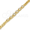 Oro Laminado Fancy Bracelet, Gold Filled Style with White Cubic Zirconia, Polished, Golden Finish, 03.205.0013.1.07 (06 MM Thickness, 7 Inches Length)