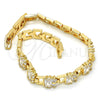 Oro Laminado Fancy Bracelet, Gold Filled Style with White Cubic Zirconia, Polished, Golden Finish, 03.205.0013.1.07 (06 MM Thickness, 7 Inches Length)