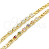 Oro Laminado Fancy Bracelet, Gold Filled Style with White Cubic Zirconia, Polished, Golden Finish, 03.205.0013.1.07 (06 MM Thickness, 7 Inches Length)
