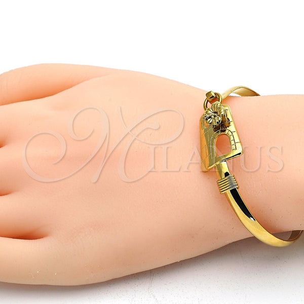 Gold Filled Jewelry — Individual Bangle Flower Design Polished 07. 05 MM — alternate product view — SKU 117642 | Oro Laminado joyería — Individual Bangle flor diseño pulido 07. 05 MM — SKU 117642