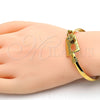Oro Laminado Individual Bangle, Gold Filled Style Flower Design, Polished, Golden Finish, 07.185.0011.04 (05 MM Thickness, Size 4 (2.25 Diameter))