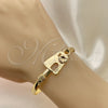 Oro Laminado Individual Bangle, Gold Filled Style Flower Design, Polished, Golden Finish, 07.185.0011.04 (05 MM Thickness, Size 4 (2.25 Diameter))