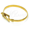 Oro Laminado Individual Bangle, Gold Filled Style Flower Design, Polished, Golden Finish, 07.185.0011.04 (05 MM Thickness, Size 4 (2.25 Diameter))