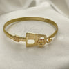 Oro Laminado Individual Bangle, Gold Filled Style Flower Design, Polished, Golden Finish, 07.185.0011.04 (05 MM Thickness, Size 4 (2.25 Diameter))
