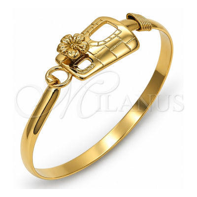 Oro Laminado Individual Bangle, Gold Filled Style Flower Design, Polished, Golden Finish, 07.185.0011.04 (05 MM Thickness, Size 4 (2.25 Diameter))