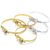 Oro Laminado Individual Bangle, Gold Filled Style Flower Design, Polished, Golden Finish, 07.185.0011.04 (05 MM Thickness, Size 4 (2.25 Diameter))