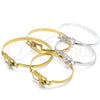Oro Laminado Individual Bangle, Gold Filled Style Flower Design, Polished, Golden Finish, 07.185.0011.04 (05 MM Thickness, Size 4 (2.25 Diameter))