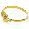 Oro Laminado Individual Bangle, Gold Filled Style Flower Design, Polished, Golden Finish, 07.185.0013.04 (05 MM Thickness, Size 4 - 2.25 Diameter)
