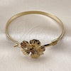 Oro Laminado Individual Bangle, Gold Filled Style Flower Design, Polished, Golden Finish, 07.185.0013.04 (05 MM Thickness, Size 4 - 2.25 Diameter)