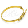 Oro Laminado Individual Bangle, Gold Filled Style Flower Design, Polished, Golden Finish, 07.185.0015.04 (05 MM Thickness, Size 4 (2.25 Diameter))