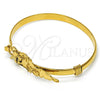 Oro Laminado Individual Bangle, Gold Filled Style Flower Design, Polished, Golden Finish, 07.185.0015.04 (05 MM Thickness, Size 4 (2.25 Diameter))