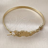 Oro Laminado Individual Bangle, Gold Filled Style Flower Design, Polished, Golden Finish, 07.185.0015.04 (05 MM Thickness, Size 4 (2.25 Diameter))
