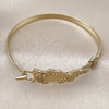 Oro Laminado Individual Bangle, Gold Filled Style Flower Design, Polished, Golden Finish, 07.185.0015.04 (05 MM Thickness, Size 4 (2.25 Diameter))