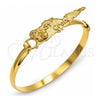 Oro Laminado Individual Bangle, Gold Filled Style Flower Design, Polished, Golden Finish, 07.185.0015.04 (05 MM Thickness, Size 4 (2.25 Diameter))