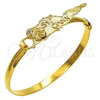 Oro Laminado Individual Bangle, Gold Filled Style Flower Design, Polished, Golden Finish, 07.185.0015.04 (05 MM Thickness, Size 4 (2.25 Diameter))