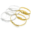 Oro Laminado Individual Bangle, Gold Filled Style Flower Design, Polished, Golden Finish, 07.185.0015.04 (05 MM Thickness, Size 4 (2.25 Diameter))