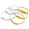Oro Laminado Individual Bangle, Gold Filled Style Flower Design, Polished, Golden Finish, 07.185.0015.04 (05 MM Thickness, Size 4 (2.25 Diameter))
