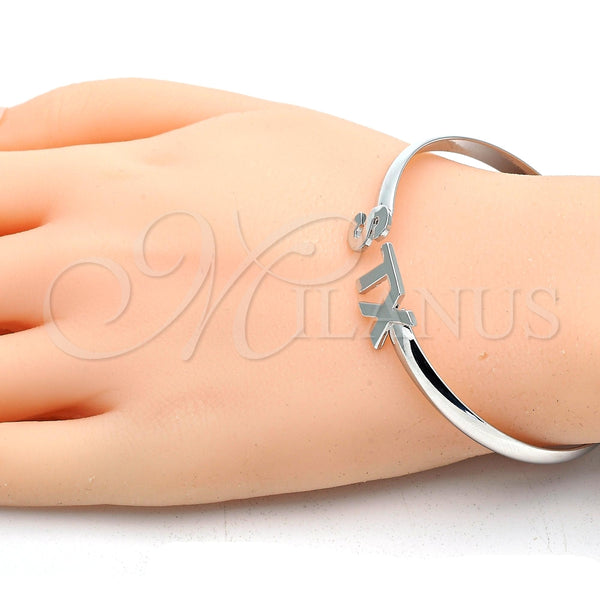 White Gold Filled Jewelry — Individual Bangle Polished 07. 05 MM Thickness Size — alternate product view — SKU 117652 | Oro Laminado Blanco joyería — Individual Bangle pulido 07. 05 MM Thickness Size — SKU 117652