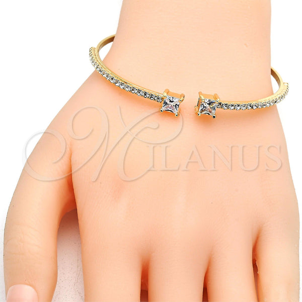 Gold Filled Jewelry — Individual Bangle with White Cubic Zirconia and White — main product view — SKU 117672 | Oro Laminado joyería — Individual Bangle with blanco Cubic Zirconia and blanco — SKU 117672