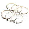 Oro Laminado Individual Bangle, Gold Filled Style with Garnet Cubic Zirconia and White Crystal, Polished, Golden Finish, 07.193.0017.1 (02 MM Thickness, One size fits all)