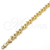 Oro Laminado Fancy Bracelet, Gold Filled Style Heart Design, Polished, Golden Finish, 03.210.0061.08 (08 MM Thickness, 8 Inches Length)