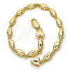 Oro Laminado Fancy Bracelet, Gold Filled Style Polished, Golden Finish, 03.210.0063.07 (04 MM Thickness, 7 Inches Length)