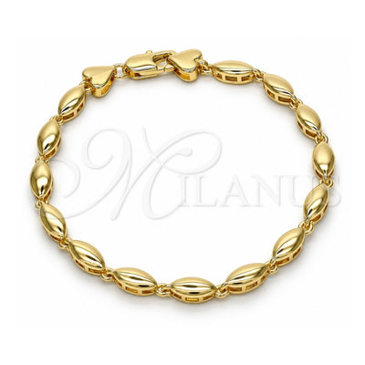 Oro Laminado Fancy Bracelet, Gold Filled Style Polished, Golden Finish, 03.210.0063.07 (04 MM Thickness, 7 Inches Length)