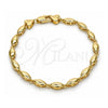 Oro Laminado Fancy Bracelet, Gold Filled Style Polished, Golden Finish, 03.210.0063.07 (04 MM Thickness, 7 Inches Length)