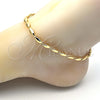Oro Laminado Fancy Anklet, Gold Filled Style Polished, Golden Finish, 03.210.0063.10 (04 MM Thickness, 10 Inches Length)