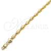 Oro Laminado Fancy Anklet, Gold Filled Style Polished, Golden Finish, 03.210.0063.10 (04 MM Thickness, 10 Inches Length)