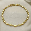 Oro Laminado Fancy Anklet, Gold Filled Style Polished, Golden Finish, 03.210.0063.10 (04 MM Thickness, 10 Inches Length)